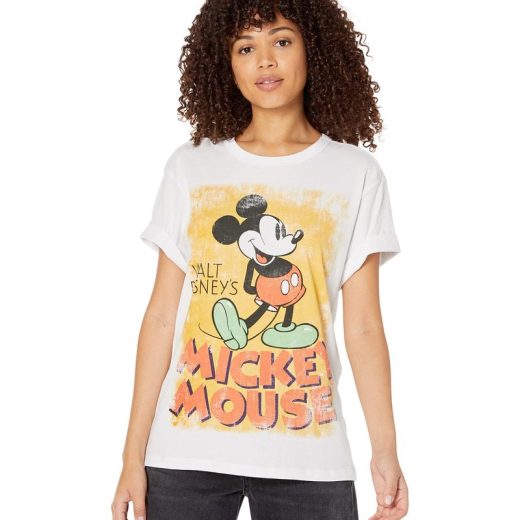 【送料無料】 チェイサー レディース シャツ トップス Mickey Mouse Cotton Jersey Crew Tee White