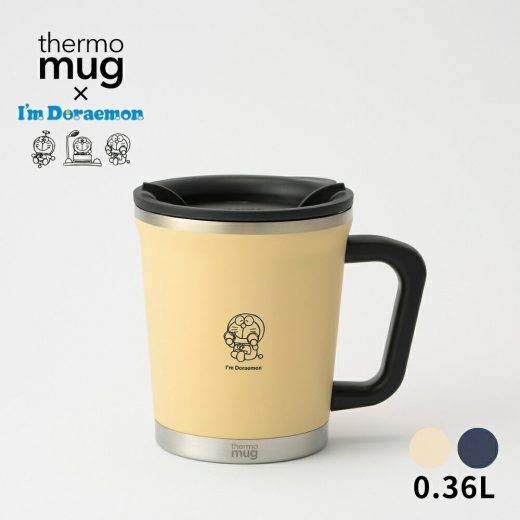 店内全品対象エントリーで＋P5倍★thermo mug I’m Doraemon DOUBLE MUG IDDM18 マグカップ タンブラー 360ml 蓋つき 保温 保冷 ドラえもん ステンレス お茶 コーヒー マグ オフィス