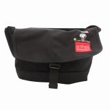 【中古】マンハッタンポーテージ Manhattan Portage PEANUTS Casual Messenger Bag アストロノーツ メッセンジャーバッグ ショルダー スヌーピー CORDURA生地 黒 ブラック /HO● レディース 【ベクトル 古着】 250110