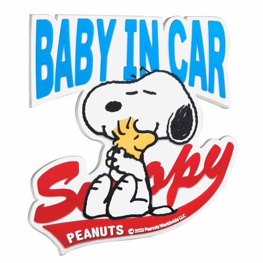 ステッカー ラバーセーフティステッカー スヌーピー （ カーサイン SNOOPY セーフティ サイン 車 赤ちゃん ベビー カーステッカー ベビーインカー 赤ちゃんが乗っています おでかけ かわいい キャラクター ）