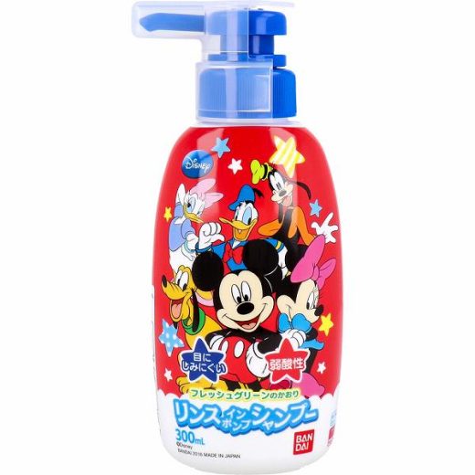 【3個セット】ミッキーマウス リンスインポンプシャンプー 300mL