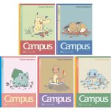 【送料無料】【5冊パック】 ポケットモンスター Campus キャンパスノート セミB5 ドット B罫/6mm ピカチュウ/イーブイ ショウワノート – メール便発送