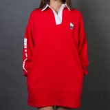 ドレス 赤 レッド レイジーオーフ ハローキティー レディース 【 LAZY OAF X HELLO KITTY WOMEN RUGBY DRESS (RED) / RED 】 レディースファッション ワンピース