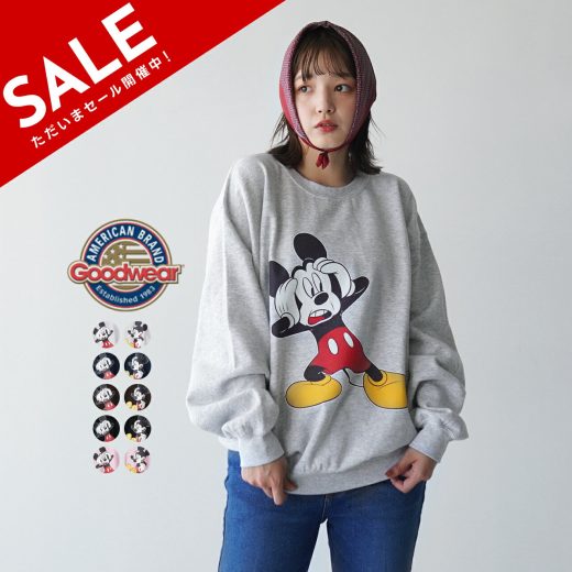 【SALE！40%OFF】【土日祝も発送】グッドウェア Good wear ディズニー ミッキーマウス プリント スウェット MK PRINT SWEAT レディース トレーナー GDW-LCS-243205 GDW-LCS-2432060923 xp10