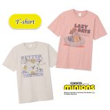 [公式] ミニオンズ minions なかよし トゥゲザー Tシャツ Lサイズ XLサイズ MN1589_MN1592 スモール・プラネット おしゃれ 可愛い ピンク ベージュ パステルカラー くすみカラー ボブ LAZY DAYSBETTER