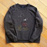 REMI RELIEF NAVY LABEL / レミレリーフ ネイビーレーベル : SP加工裏毛クルー(Mickey Mouse) : 加工 裏毛 クルー クルーネック スウェット ミッキーマウス プリント 古着 vintage メンズ トップス スウェット : RN27353270AK-BLK【STD】【REA】