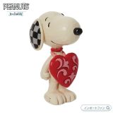 ジムショア スヌーピー ハートサイン ミニ ピーナッツ 6011953 Snoopy wearing Heart Sign JimShore □