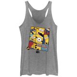 【送料無料】 ライセンス キャラクター レディース Tシャツ トップス Juniors’ Despicable Me 4 Minions Closeups Racerback Tank Top Gray Heather