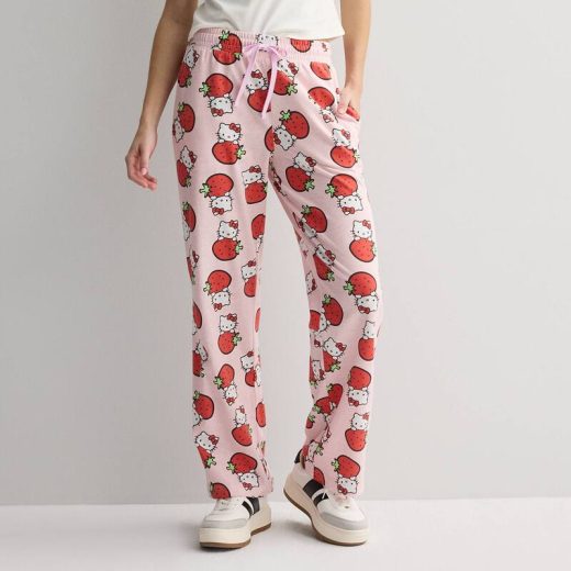 【送料無料】 ライセンス キャラクター レディース カジュアルパンツ ボトムス Women's Hello Kitty Allover Print Lounge Pants Pink