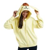 【送料無料】 ライセンス キャラクター レディース Tシャツ トップス Juniors’ Hello Kitty Pompompurin Cosplay Zip-Up Hoodie Yellow