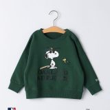 SHIPS KIDS SHIPS KIDS:85~95cm / スヌーピー*MLB スウェット シップス トップス スウェット・トレーナー グリーン ホワイト グレー ブルー【先行予約】*【送料無料】