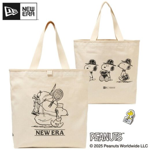 ニューエラ バッグ スヌーピー NEW ERA ニューエラバッグ キャンバス トートバッグ 14L PEANUTS ピーナッツ ピンズ NEWERA SNOOPY コラボ メンズ レディース ユニセックス バッグ 肩掛け 手提げ 人気 ブランド 正規品 おしゃれ かっこいい かわいい アイボリー 14344468