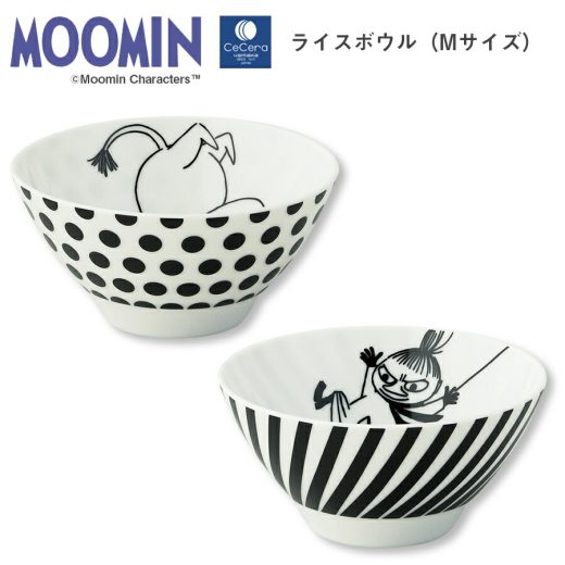 ムーミン（MOOMIN）茶碗（Mサイズ）【ライスボウルM（ムーミン／ミイ）】陶器 北欧食器 かわいい リトルミイ モノトーン お茶碗 レンジ対応 プレゼント 日本製 セセラ【山加商店】