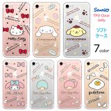 Sanrio Characters Icon TPU Clear Jelly サンリオ キャラクター ソフトケース Galaxy S24 FE A55 5G Ultra S23 A54 A53 S22 S21 + Note20 S20 Note10+ S10 Note9 S9 Note8 S8 S7edge スマホ ケース カバー キティ ちゃん シナモロール ポムポム プリン マイメロディ