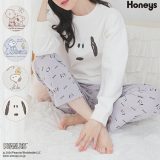 【10%OFFクーポン配布中！2/16まで】ルームウェア 部屋着 上下セット スヌーピー PEANUTS 裏毛 レディース Honeys ハニーズ スヌーピー／ルームウェア（上下セット）