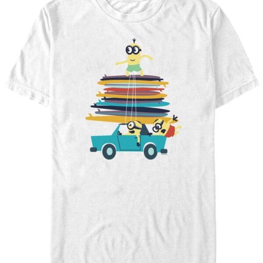 【送料無料】 フィフスサン メンズ Tシャツ トップス Men's Minions Dave Kevin Stuart Summer Short Sleeve T-shirt White